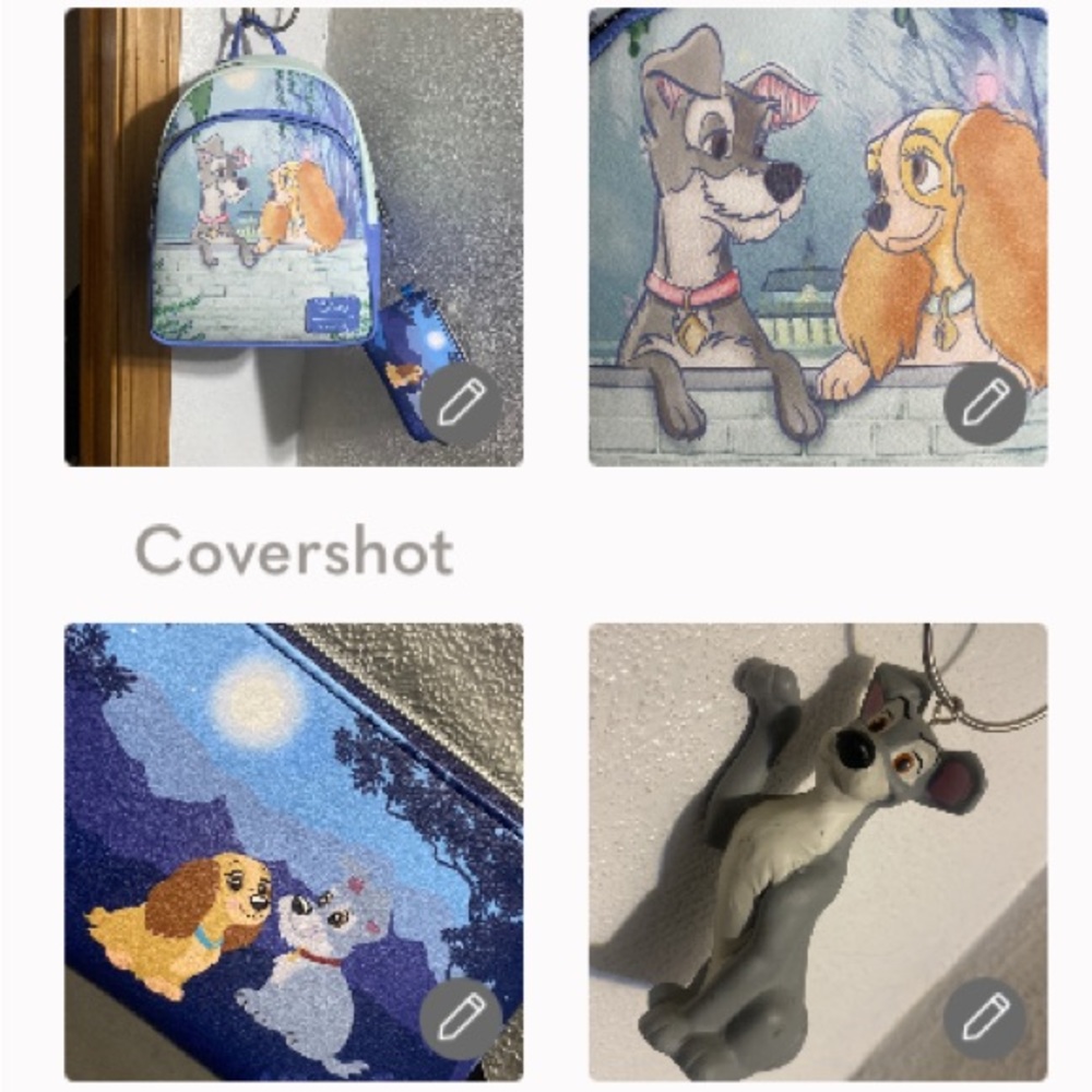 Lady/Tramp🎒backpack+zip wallet Disney/Loungefly+Tramp Keychain🦴6”